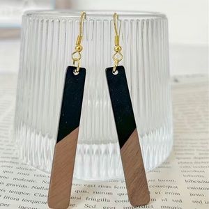 3 Set Beautiful Wood Resin Earrings